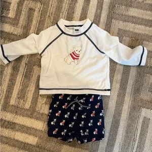 Janie and Jack bathing suit set 0-3 month